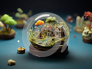 Miniature Worlds: Exploring the Tiny Marvels of Microscopic Landscapes AI generated image