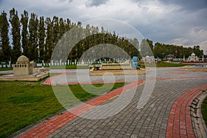 Miniatures in the Sazova Park or Science Art and Culture Park. Turkey, Eskisehir, Muhammad Emin Khan Kulliyici