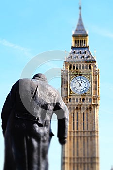 Miniaturised Shot Of Big Ben And Palace Of Westminster With Statu photo