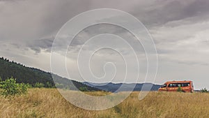 Minibus in the Carpathian Mountains
