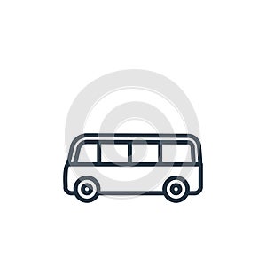 minibus icon vector from vehicles concept. Thin line illustration of minibus editable stroke. minibus linear sign for use on web