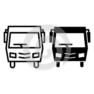 Minibus line and glyph icon. Modern minibus vector illustration isolated on white. Public traffic outline style design