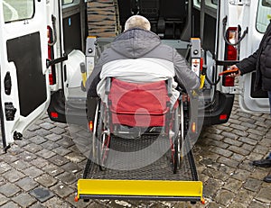 Minibus for physically disabled people photo