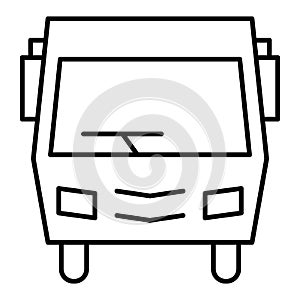 Minibus thin line icon. Modern minibus vector illustration isolated on white. Public traffic outline style design