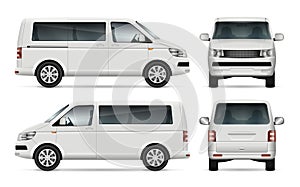 Minibus vector template photo