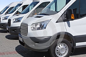 Minibuses and vans outside