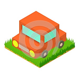 Minicar icon isometric vector. Car