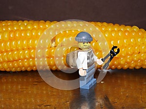 Minifigures cuts corn grains 28