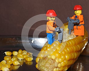 Minifigures cuts corn grains 8