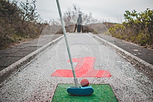 The minigolf in Domburg hidden in the dunes, The Netherlands