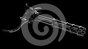 Minigun on a black background