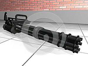 Minigun on the floor