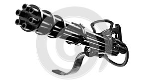 Minigun on a white background