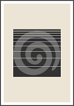 Minimal 20s geometric design poster, vector template with primitive shapes