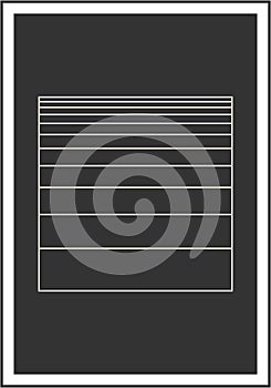 Minimal 20s geometric design poster, vector template with primitive shapes