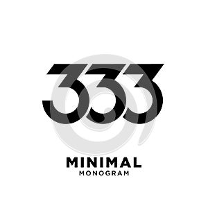Minimal 333 Black Number vector Logo Design