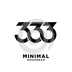 Minimal 333 Black Number vector Logo Design