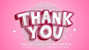 Minimal 3d Thank You Editable Text Effect Design, Effect Saved In Graphic Style