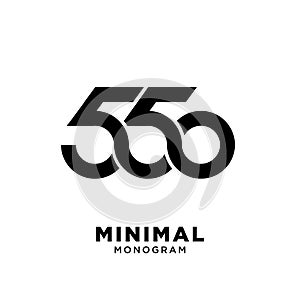 Minimal 550 Black Number vector Logo Design