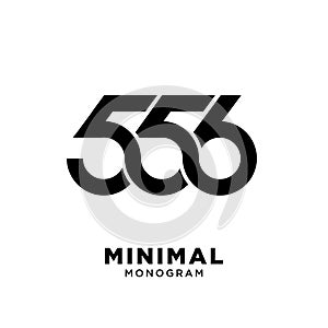 Minimal 556 Black Number vector Logo Design