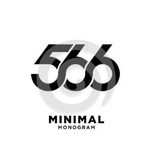 Minimal 566 Black Number vector Logo Design