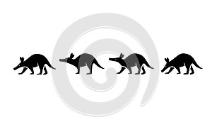 Minimal aardvark black vector logo design