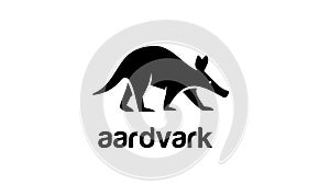 Minimal aardvark black vector logo design