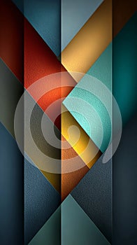 Minimal abstract background with sharp geometric layers and soft gradient lighting in bold tones. AI Generated.
