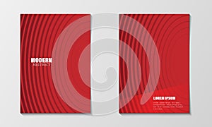 Minimal abstract covers design template. Modern red circle line gradients. Company profile brochure and business annual report.