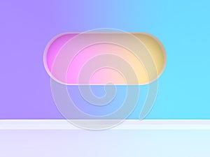 Minimal abstract gradient wall floor 3d rendering