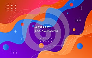 minimal abstract purple, orange, blue gradient color with wave shape and simple lines for horizontal banner template background