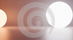 Minimal Abstract Scene With Soft Light Orbs