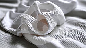 Minimal abstract texture formed by embossed line art on a crisp white canvas, Generated AI