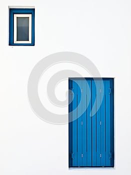 Minimal architecture blue and white house