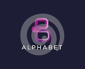 Minimal b letter logo template - vector illustration