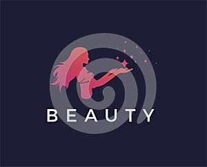 Minimal beauty logo template - vector illustration