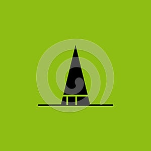 Minimal Black Witch Hat Icon