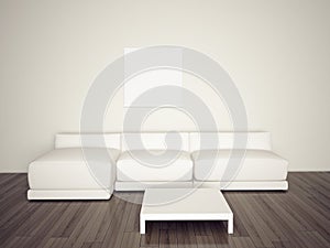 Minimal blank interior couch
