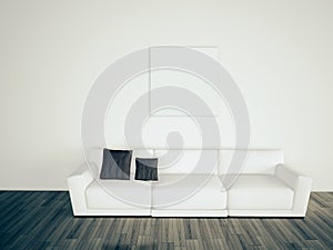 Minimal blank interior couch
