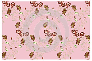 Minimal Bloom Line Drawn Rose Botanical Seamless Pattern photo