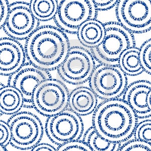 minimal blue line circle seamless pattern, wallpaper background, design for fashion, fabric, vector