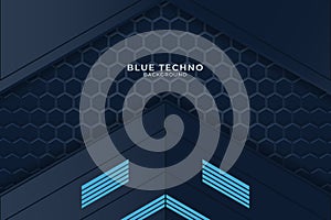 Minimal blue techno background. Illustration Abstract geometric shape