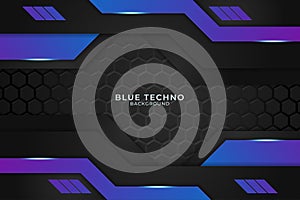 Minimal blue techno background. Illustration Abstract geometric shape