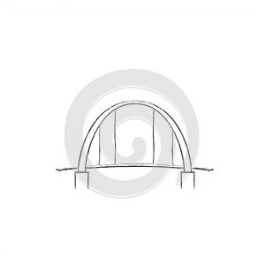 Minimal Bridge Sketch with Vertical Lines photo