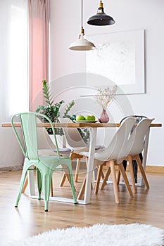 Minimal bright dining room