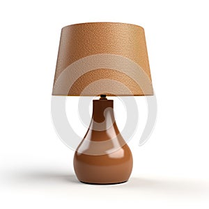 Minimal Brown Lamp On White Background - Photorealistic Daz3d Style