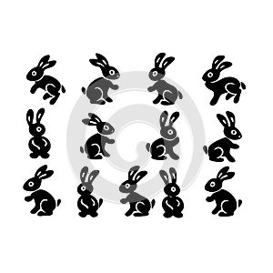 minimal bunny silhouette collection template
