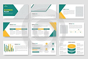 Minimal business plan presentation slide template design, corporate powerpoint slids, annual report