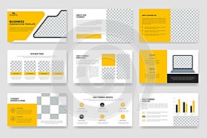 Minimal business plan presentation slide template design, corporate powerpoint slids, annual report