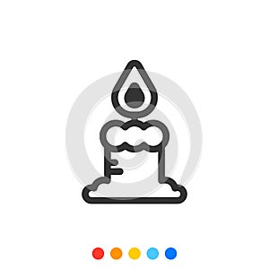 Minimal Candle icon,Vector and Illustration